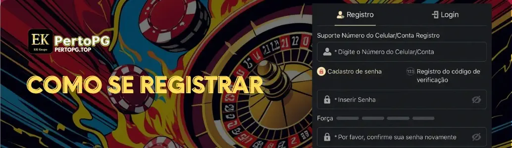 Formulário de cadastro do PertoPG cassino